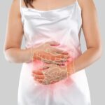 photo large intestine is woman s body isolate white background female anatomy concept